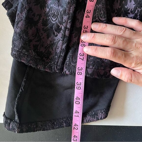 LIP SERVICE Vintage Black and Purple Velvet Lace Maxi Pencil Skirt Large LA USA - Picture 10 of 12